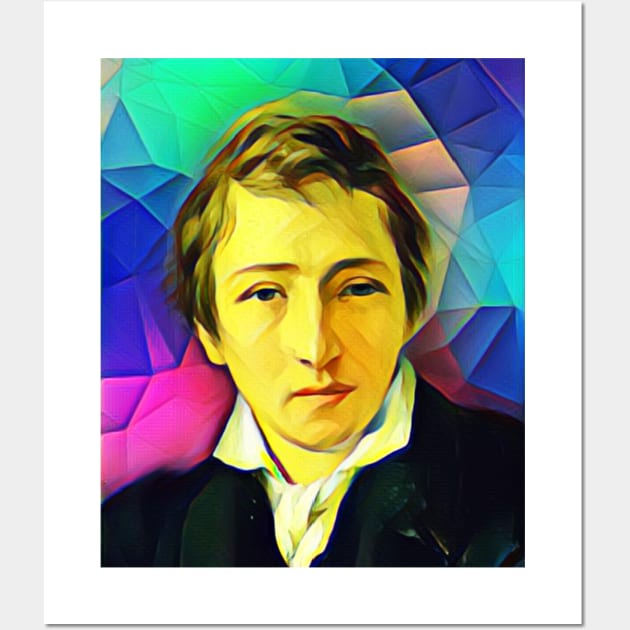 Heinrich Heine Colourful Portrait | Heinrich Heine Artwork 7 Wall Art by JustLit